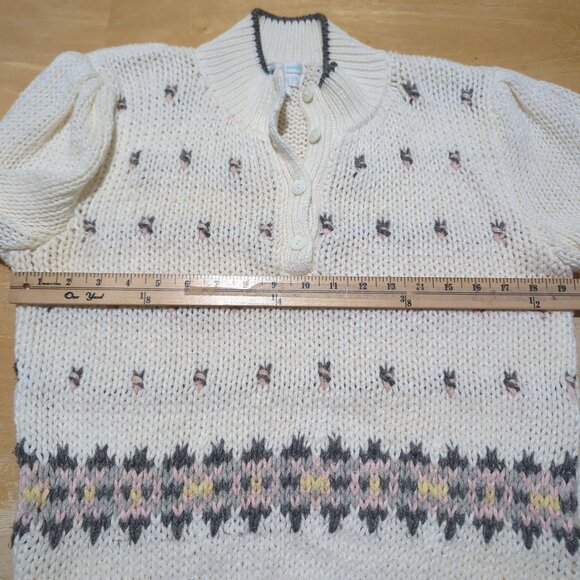 JAMIE SCOTT Vintage Women's sweater sz M long sleeve sweater knitted by hand - Picture 9 of 16